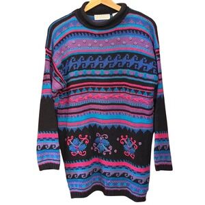 90's Segrets Sun Prints Sweater Retro Eclectic Maximalist Geometric Funky Artsy